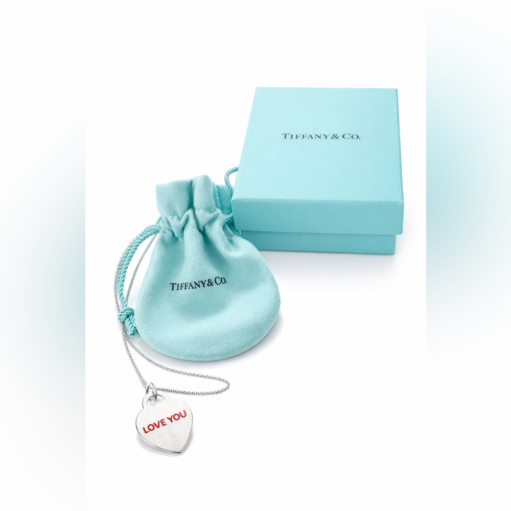 $680 Tiffany & Co. Blue Jewelry Pouch & Box LOVE YOU